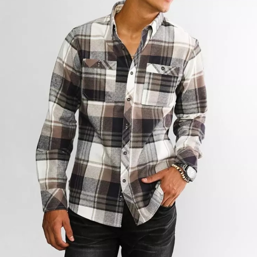 Men's Plaid Casual Button Down Shirt
